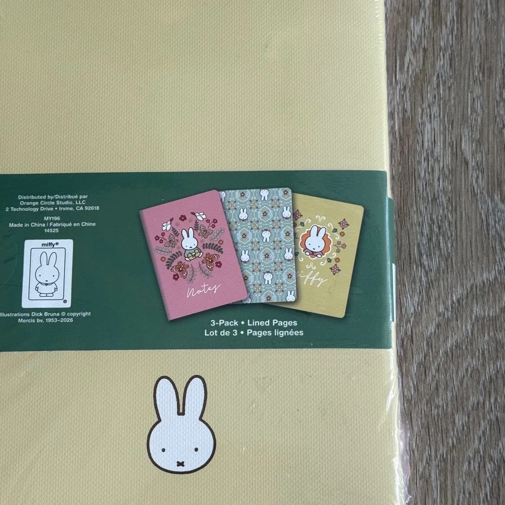 Miffy Notebook Trio 3-Pack Lined Journals Pink Yellow Blue Orange Circle Studio